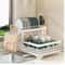 DoubleTier Extendable Dish Drainer Rack With Large Capacity Drying Board For Kitchen Countertop 7