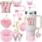 9pcc Stanley Cup Accessories Set Silicone Boot Butterfly Straw Cover SpillProof Stopper Initial C 26