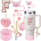 9pcc Stanley Cup Accessories Set Silicone Boot Butterfly Straw Cover SpillProof Stopper Initial C 11