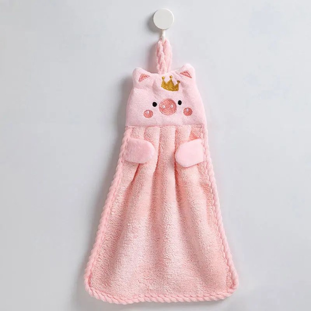 Cute Microfiber Hand Towels Ultra Absorbent Hanging Kitchen Bathroom Cleaning Cloth 6
