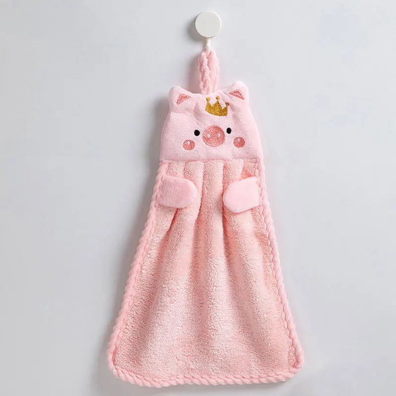 Cute Microfiber Hand Towels Ultra Absorbent Hanging Kitchen Bathroom Cleaning Cloth 6