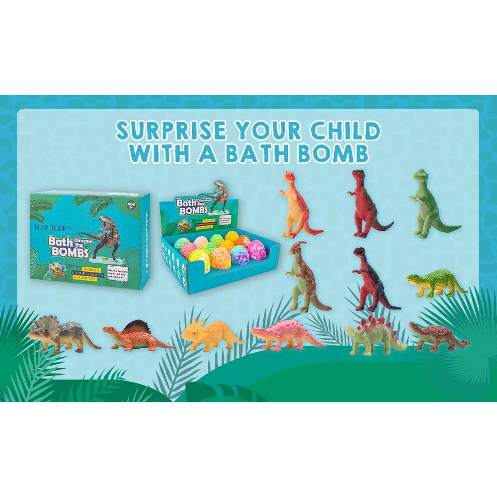 12pcs Dinosaur Bath Bombs For Kids With Surprise Toys Dino Egg Fizzy Bath Gift Set 5