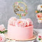 Gold Happy Birthday Cake Topper Acrylic Flower Cupcake Party Decoration 4