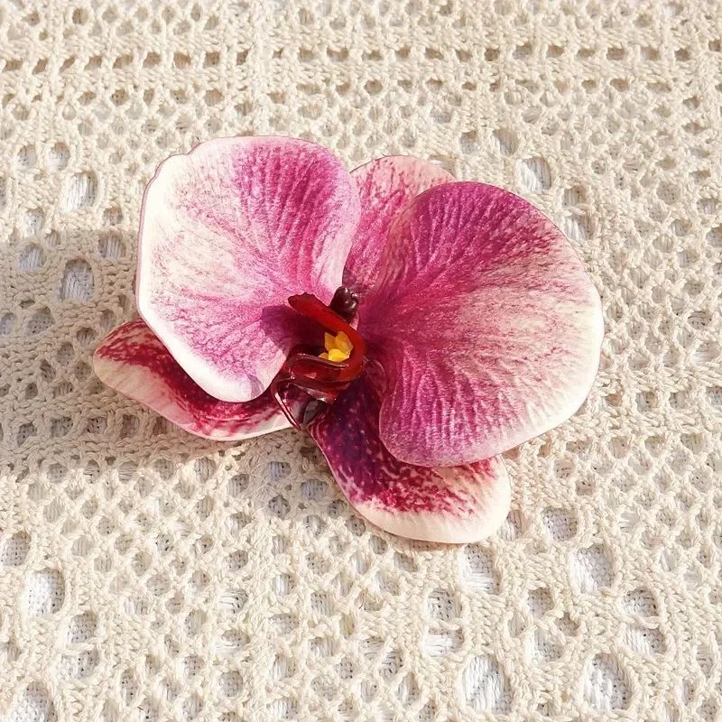 3D Butterfly Orchid Artificial Flower Silicone Cotton Floral Decor For Wedding Party Gifts 6