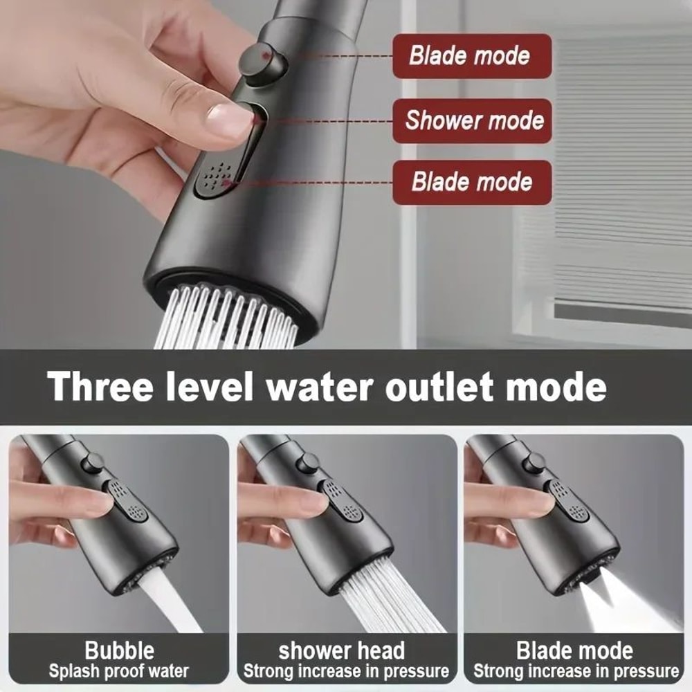3in1 Faucet Sprayer Nozzle Multifunction ABS Kitchen Sink Spray Head With Adjustable Modes 3