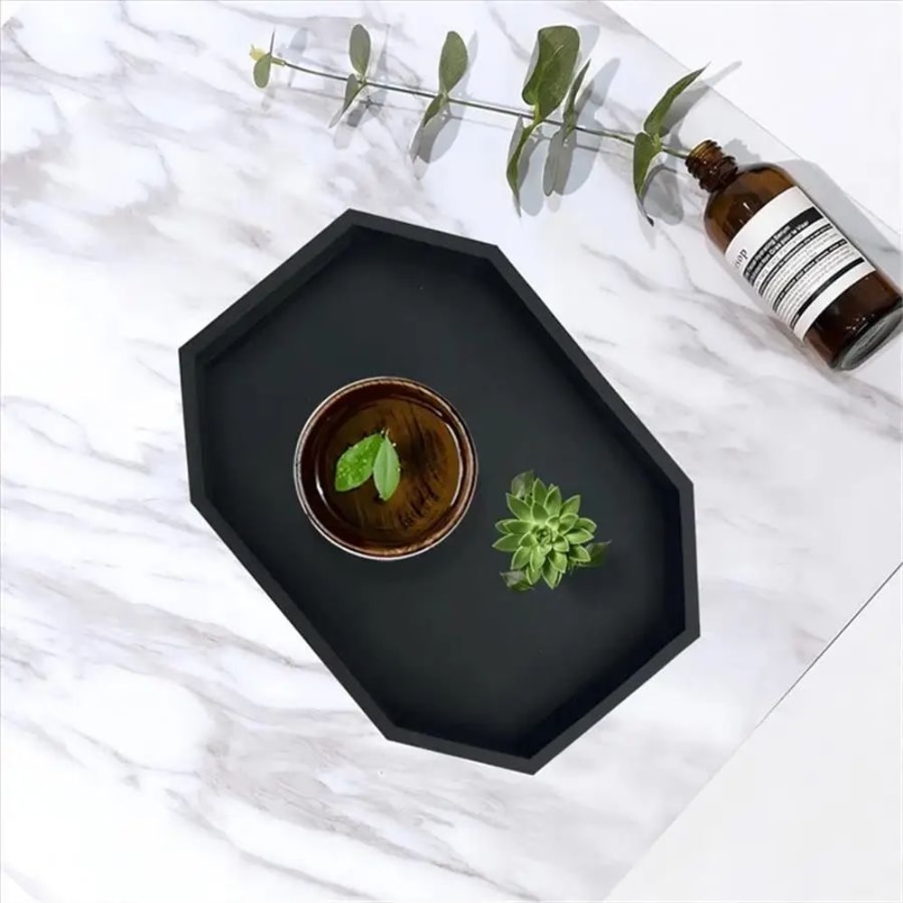 Octagonal Silicone Decorative Tray NonSlip Organizer For Kitchen Bathroom Living Room Storage 1