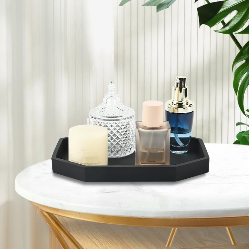 Octagonal Silicone Decorative Tray NonSlip Organizer For Kitchen Bathroom Living Room Storage 2