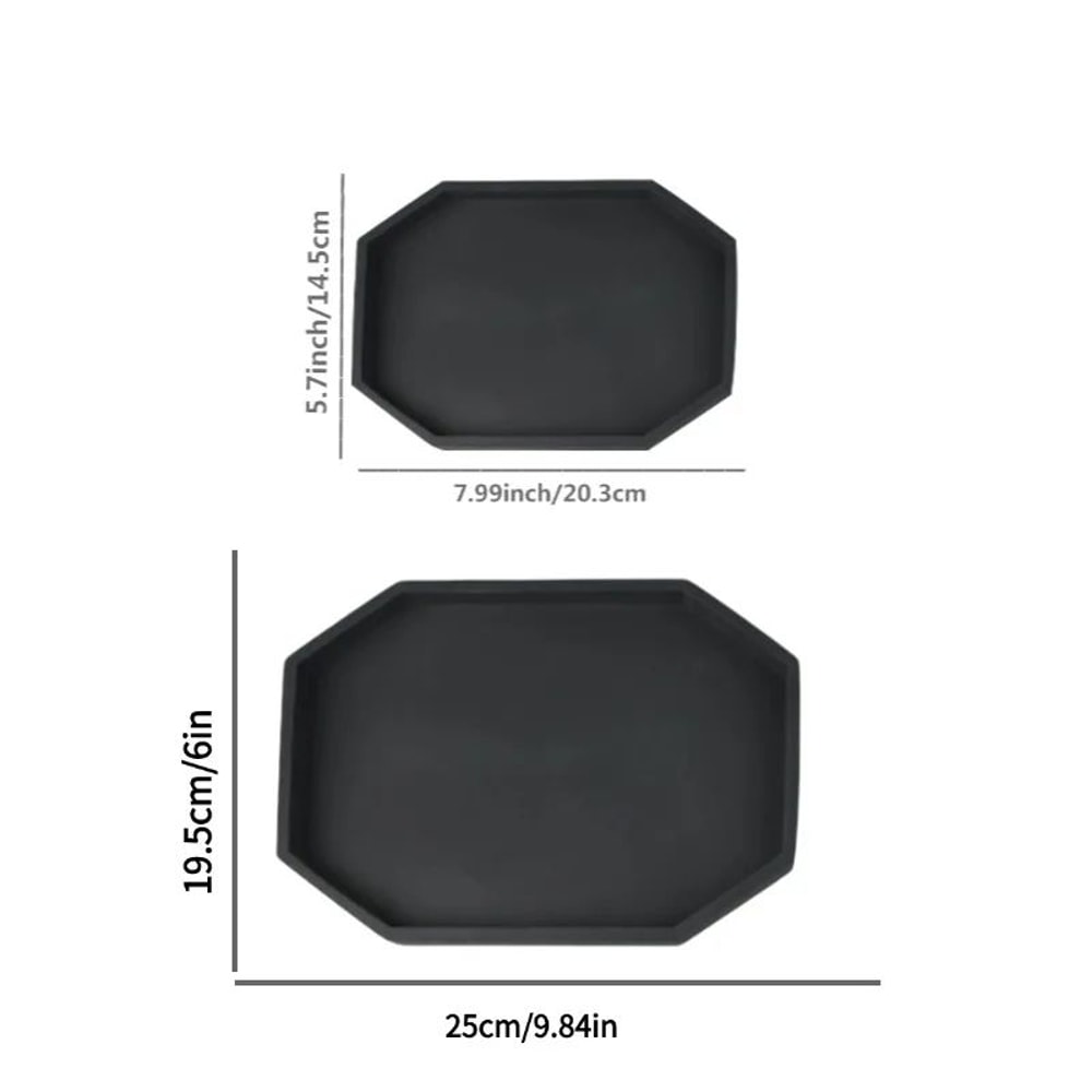 Octagonal Silicone Decorative Tray NonSlip Organizer For Kitchen Bathroom Living Room Storage 5