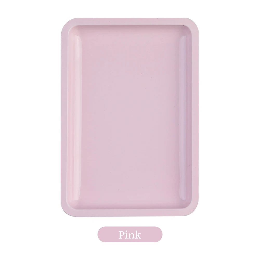 Stainless Steel Nail Art Organizer Tray Multifunctional Desktop Nail Tools Storage Display Dish 6