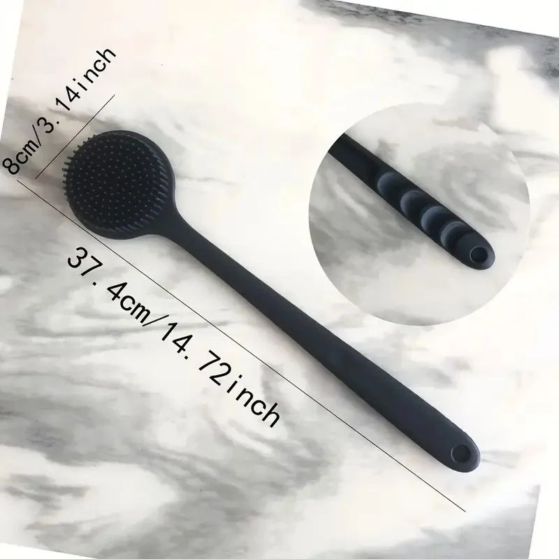 Long Handle Silicone Bath Brush Soft Bristle Back Scrubber For Deep Cleansing Spa Massage 6