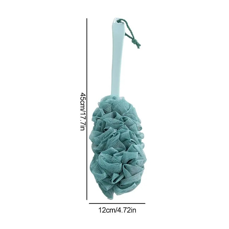 Long Handle Mesh Loofah Bath Brush Shower Body Scrubber With Soft Bubble Exfoliating Cleaner 5