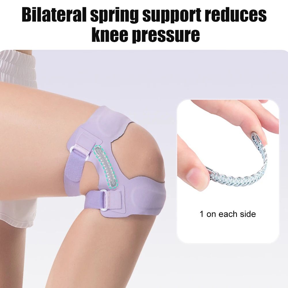 Patella Knee Support Strap With Side Stabilizers Gel Pads Adjustable Knee Brace For Pain Relief 2