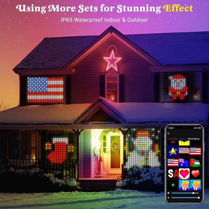 Smart RGB Curtain Fairy Lights LED Curtain Lights With App Control Music Sync 400 LEDs 1