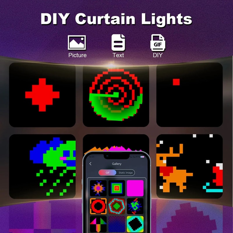 Smart RGB Curtain Fairy Lights LED Curtain Lights With App Control Music Sync 400 LEDs 2