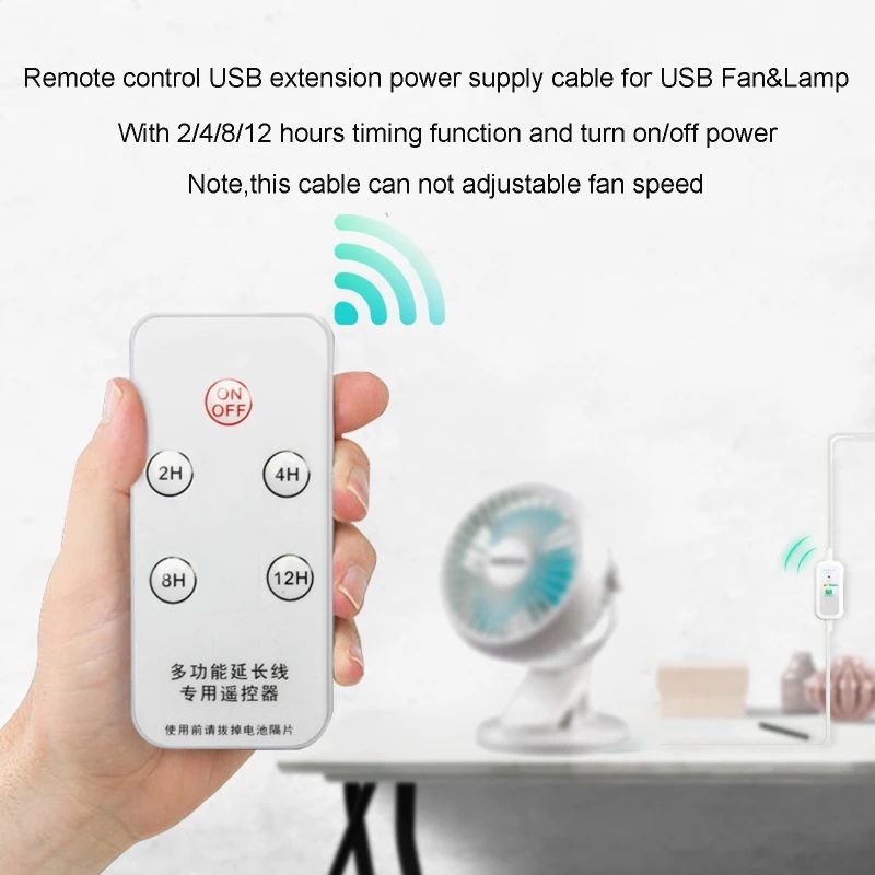 492 Ft USB Extension Cable With Remote Timer Switch For LED Lights USB Fan 212Hr Auto Off 3