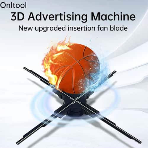 11.81 in 3D Hologram Fan Projector, WiFi LED Holographic Display Advertising Player for Shops & Business