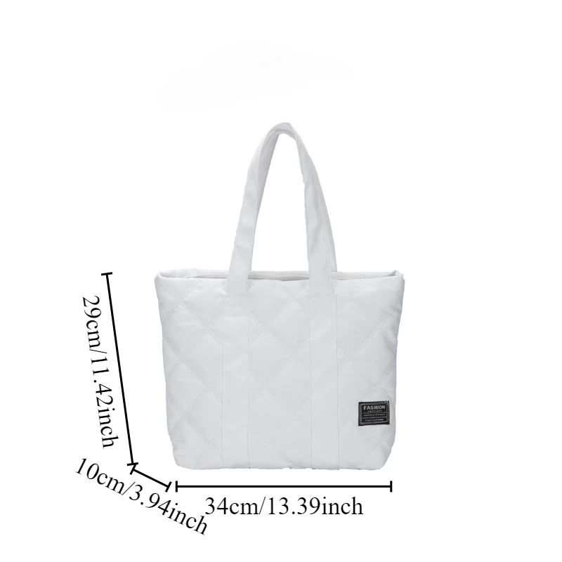 Womens Large Capacity Nylon Shoulder Bag Fashion Casual Tote Handbag With Zipper Pocket 5