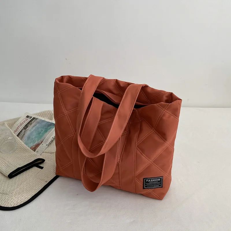 Womens Large Capacity Nylon Shoulder Bag Fashion Casual Tote Handbag With Zipper Pocket 4