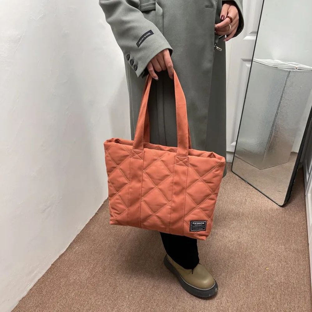 Womens Large Capacity Nylon Shoulder Bag Fashion Casual Tote Handbag With Zipper Pocket 7