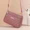 PU Leather Crossbody Bag For Women Large Capacity Shoulder Handbag With Zipper Embroidery Design 5