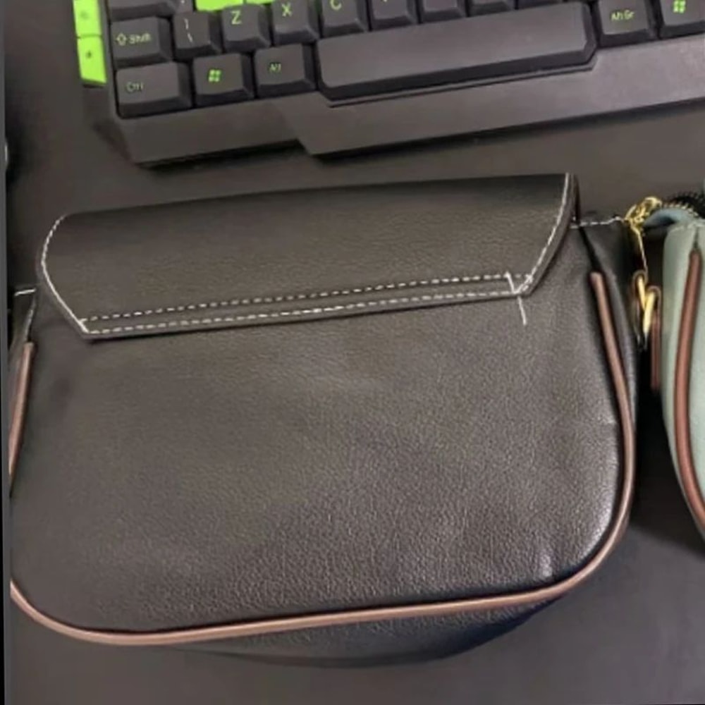 Womens PU Leather Flap Crossbody Bag Fashion Contrast Color Shoulder Messenger Handbag 3