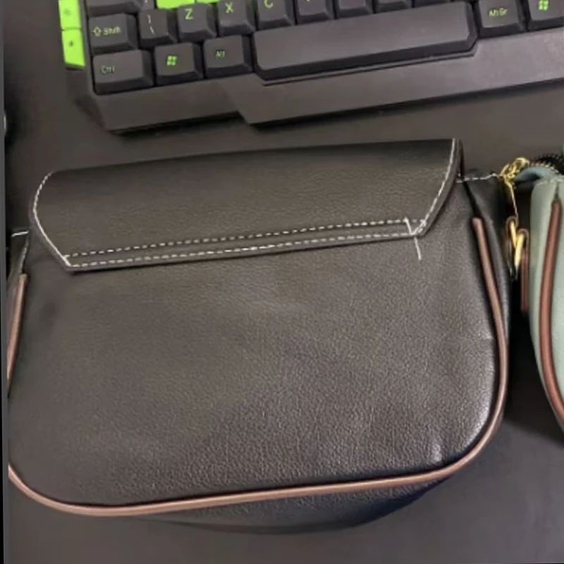 Womens PU Leather Flap Crossbody Bag Fashion Contrast Color Shoulder Messenger Handbag 3