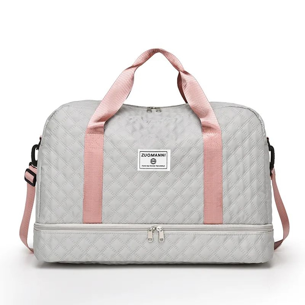 Lightweight Travel Duffle Bag Large Capacity Weekender Gym Tote With Shoe Compartment Wet Pocket 6