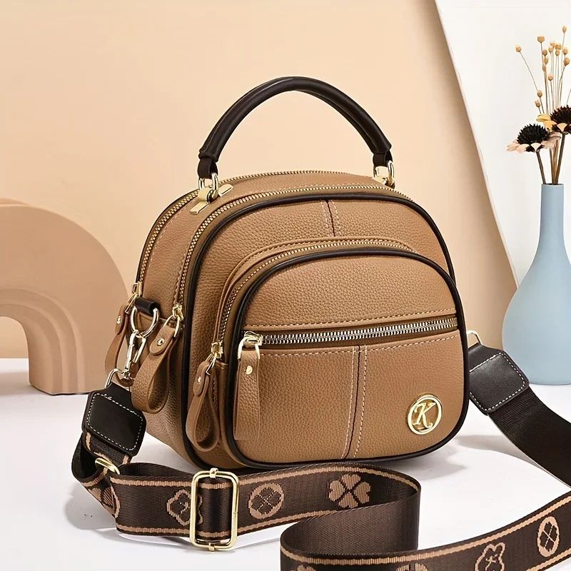 Womens Luxury PU Leather Shoulder Bag Fashion Flap Handbag With Zipper For Daily Use 7