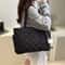 Womens Large Capacity Nylon Shoulder Bag Diamond Pattern Multi Pocket Tote Handbag With Zipper 1