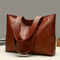 Vintage Large Capacity Tote Bag Retro PU Leather Shoulder Handbag For Women Daily Commute 0