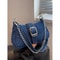 RetroChic Y2K Denim Baguette Shoulder Bag Trendy Womens Crossbody Mini Jeans Purse 0