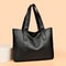 RetroVogue Large Capacity PU Leather Tote Bag Vintage Womens Commuter Shoulder Handbag With Zipper 1