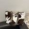 CozyMoo Plush Cow Print Large Capacity Tote Bag Womens Winter Shoulder Shopper Handbag With Zipper 7