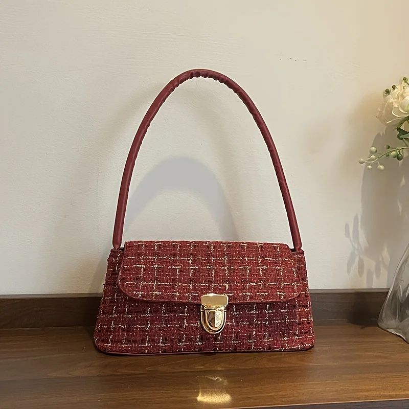 SleekBuckle Minimalist PU Leather Shoulder Bag Womens Structured Fashion Handbag For Daily Use 0