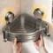 AquaGrip Triangular Suction Cup Bathroom Shelf NoDrill SpaceSaving Corner Organizer With Hooks 3