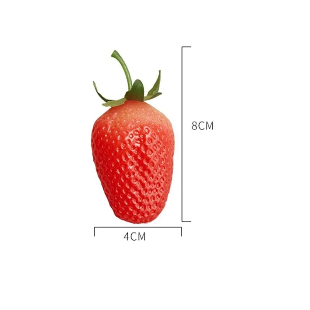 RealTouch Artificial Strawberries Set 10pcs Lifelike Fake Fruit Decor For Home Party Photography 5