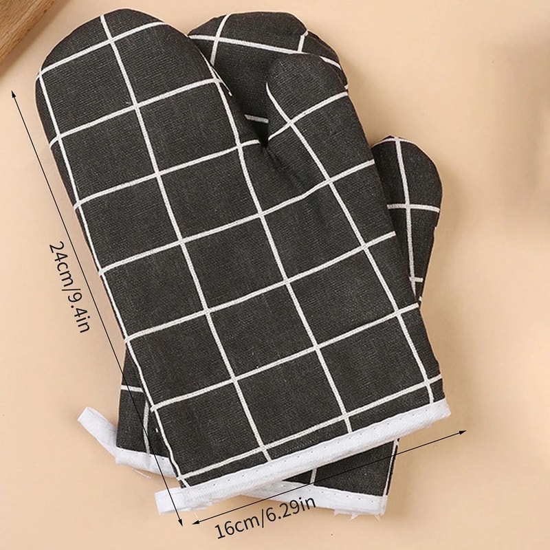 HeatResistant Kitchen Baking Gloves Insulated Oven Grill Gloves For Cooking BBQ Microwave Use 5