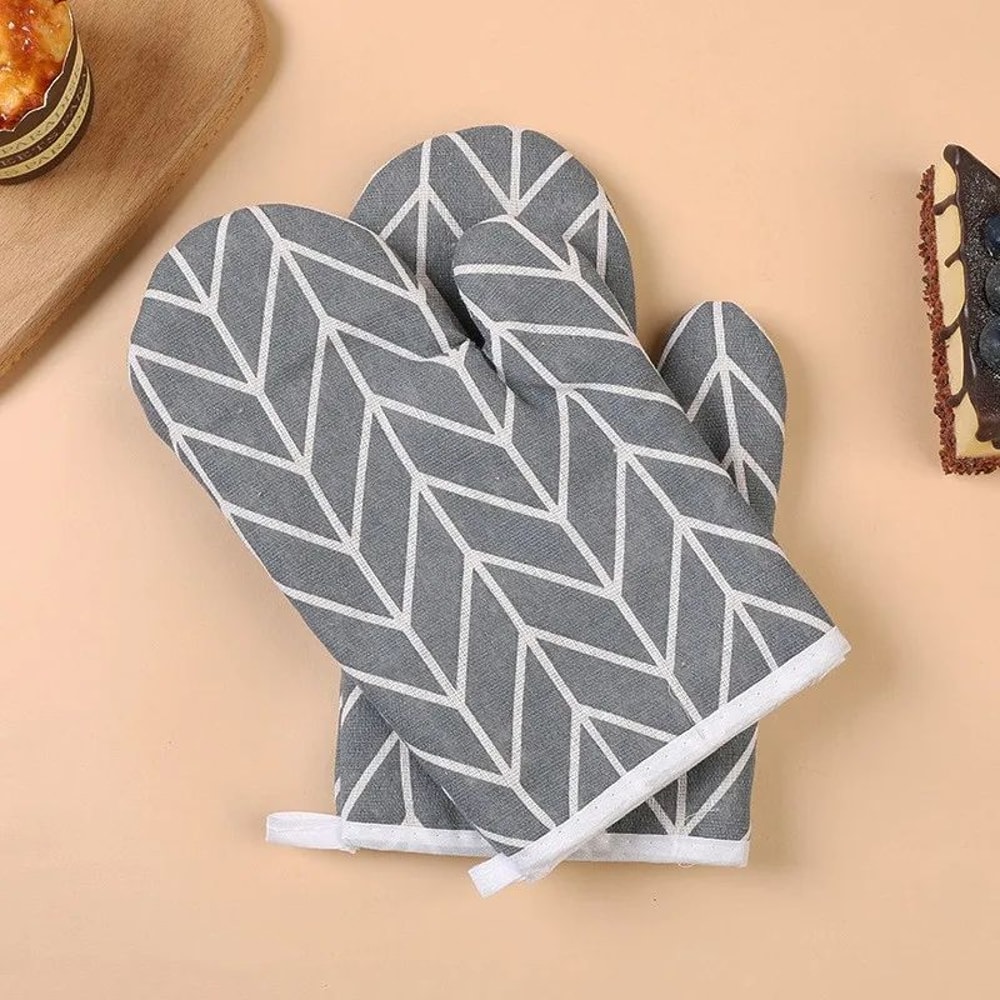 HeatResistant Kitchen Baking Gloves Insulated Oven Grill Gloves For Cooking BBQ Microwave Use 6