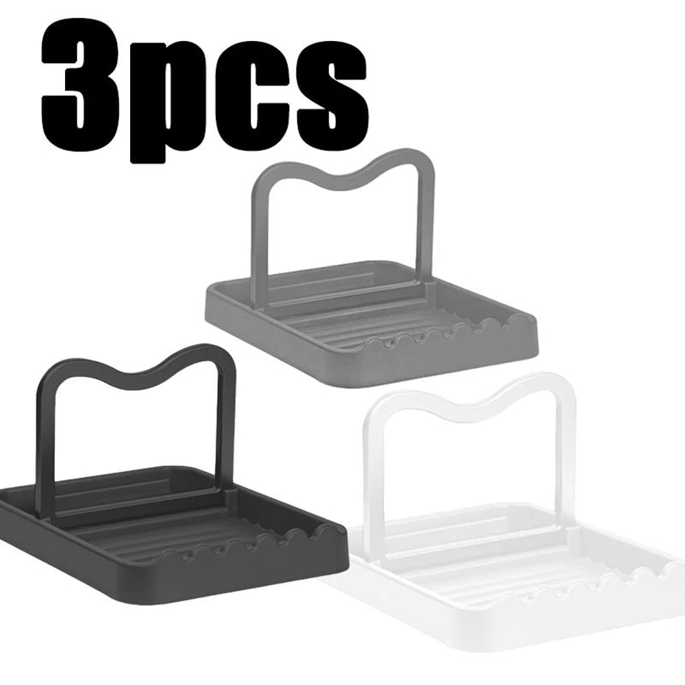 Multifunction Kitchen Pot Lid Storage Rack HeatResistant Utensil Spoon Holder With AntiSlip Base 9
