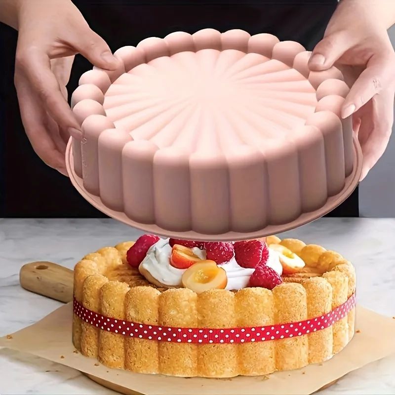 NonStick Silicone Sunflower Cake Mold Flexible 100Fold Circular Baking Pan For Cakes Desserts 1