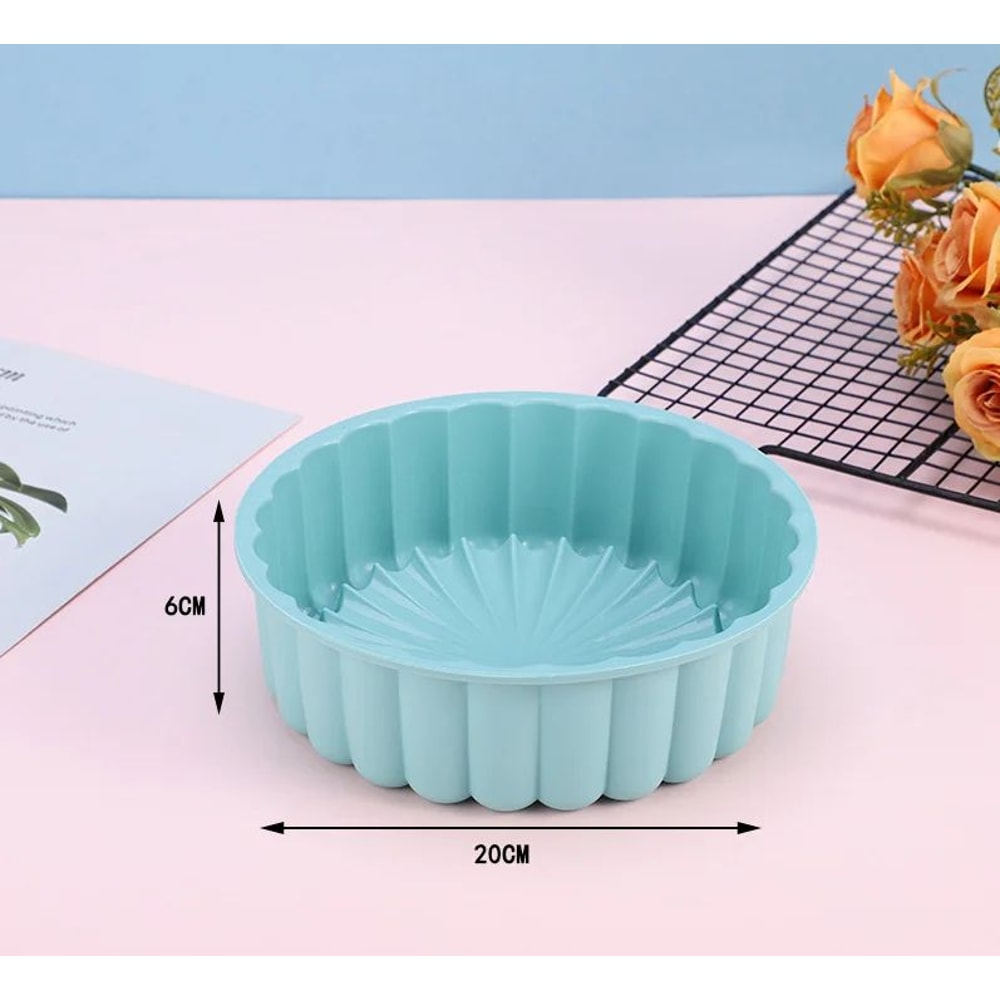 NonStick Silicone Sunflower Cake Mold Flexible 100Fold Circular Baking Pan For Cakes Desserts 5