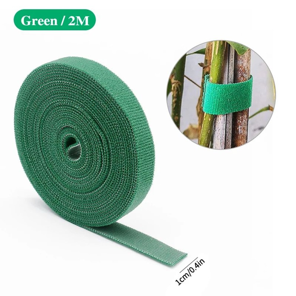 Green Garden Twine Plant Ties Reusable Nylon Hook Loop Plant Support Tape For Garden Cable Organ 6