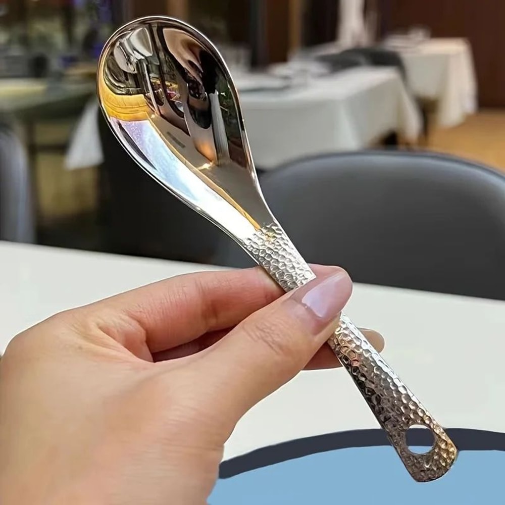 2Piece Stainless Steel Large Capacity Spoon Set Mirror Polished Dessert Fruit Serving Spoons For 3
