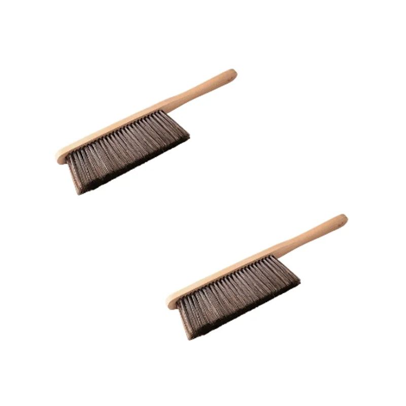 Natural Wood Coffee Cleaning Brush AntiStatic Barista Grinder Desktop Dusting Brush With Soft Bri 7