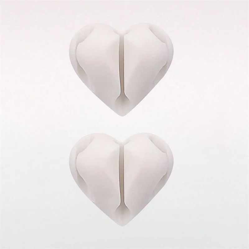 HeartShaped Cable Organizer Clips Mini USB Cord Winder Desk Tidy Holder For Home Office Car 10