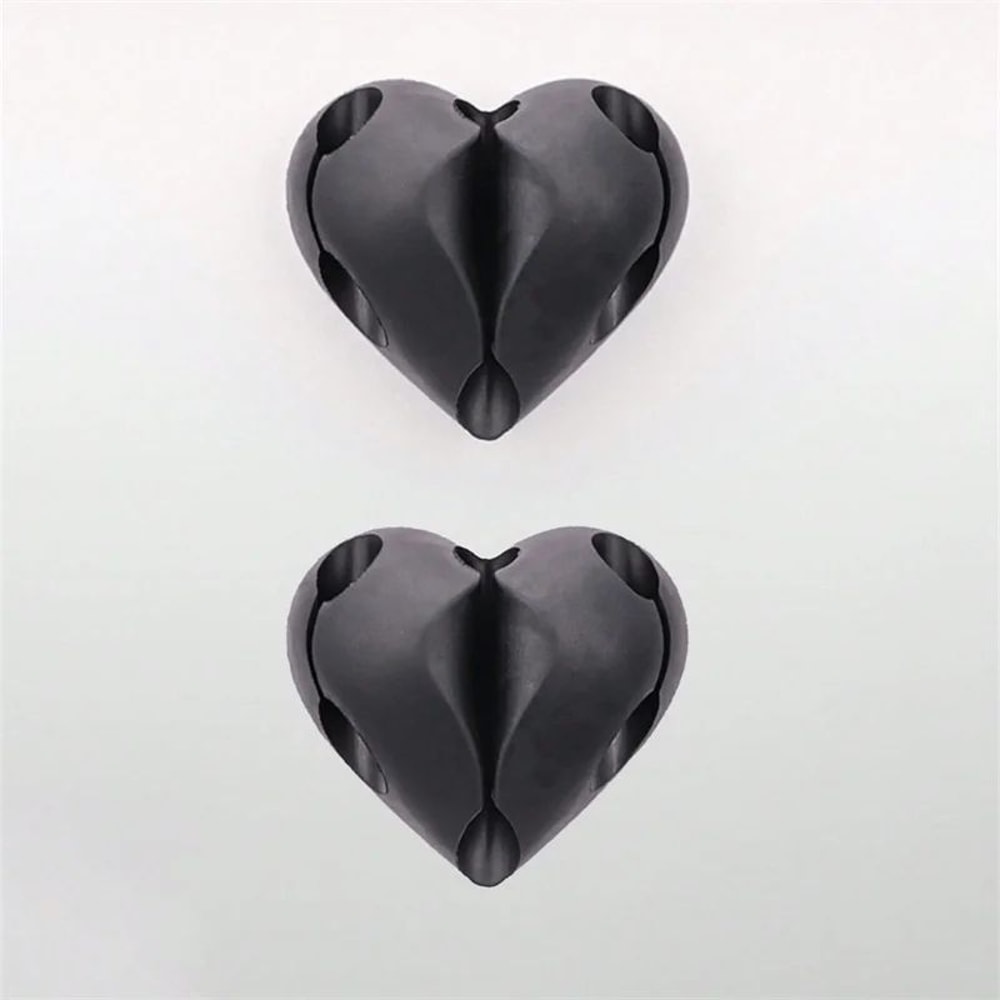 HeartShaped Cable Organizer Clips Mini USB Cord Winder Desk Tidy Holder For Home Office Car 6