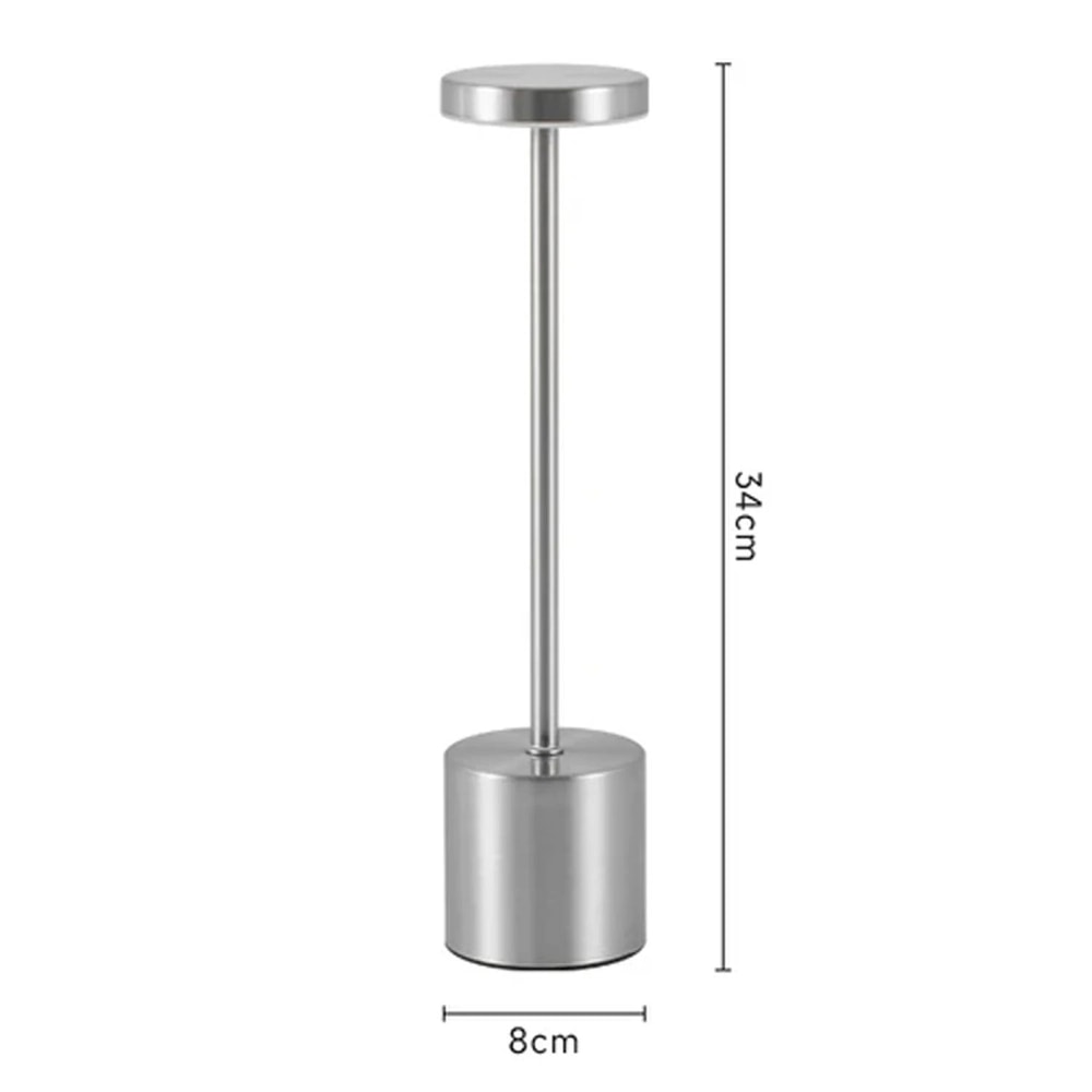 Cordless Touch LED Metal Table Lamp Rechargeable 3Color Dimmable Ambient Light For Bedside Outdoo 7