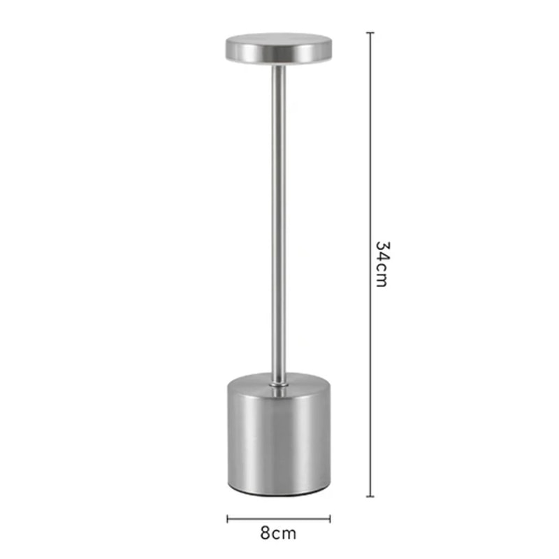 Cordless Touch LED Metal Table Lamp Rechargeable 3Color Dimmable Ambient Light For Bedside Outdoo 7