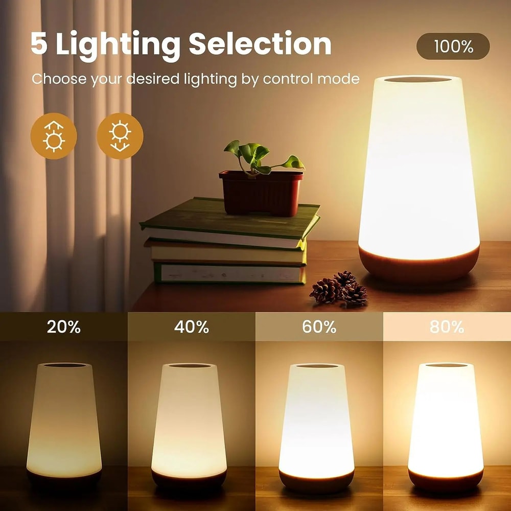 RGB Touch Table Lamp With Remote 13 Color Changing Dimmable USB Rechargeable Bedside Night Light 2