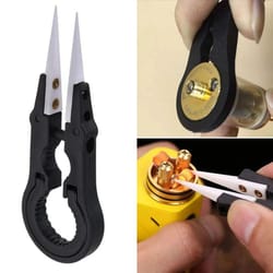 heat-resistant ceramic tweezers with stainless steel handle – precision pointed tip diy repair tool